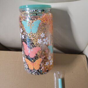 Butterfly Snow Globe Tumbler 16 oz